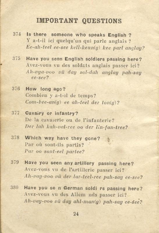 An English-French Booklet
for the British Expeditionary Forces
Page 24