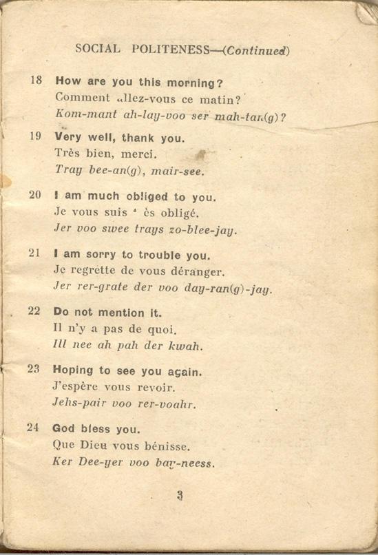 An English-French Booklet
for the British Expeditionary Forces
Page 3