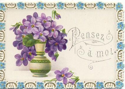 #1 Embriodered Card 
Insert "Pensez a Moi"
[Think of Me]