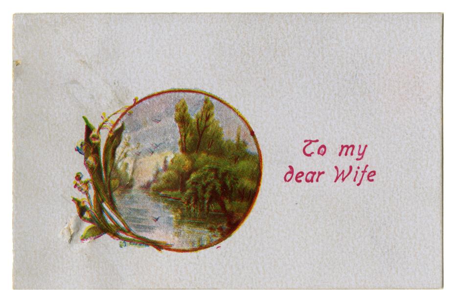 #07-enclosed-card: “To my dear Wife”; back of card (not shown) is blank.