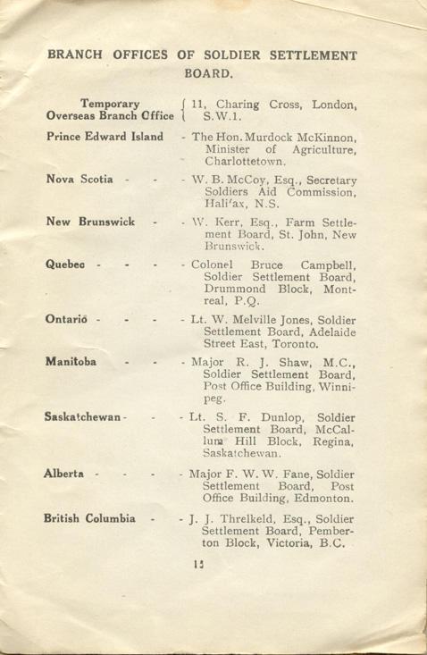 Handbook #2
The Soldier Settlement
Board of Canada
1919
Page 15
