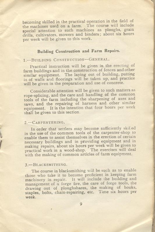 Handbook #2
The Soldier Settlement
Board of Canada
1919
Page 9