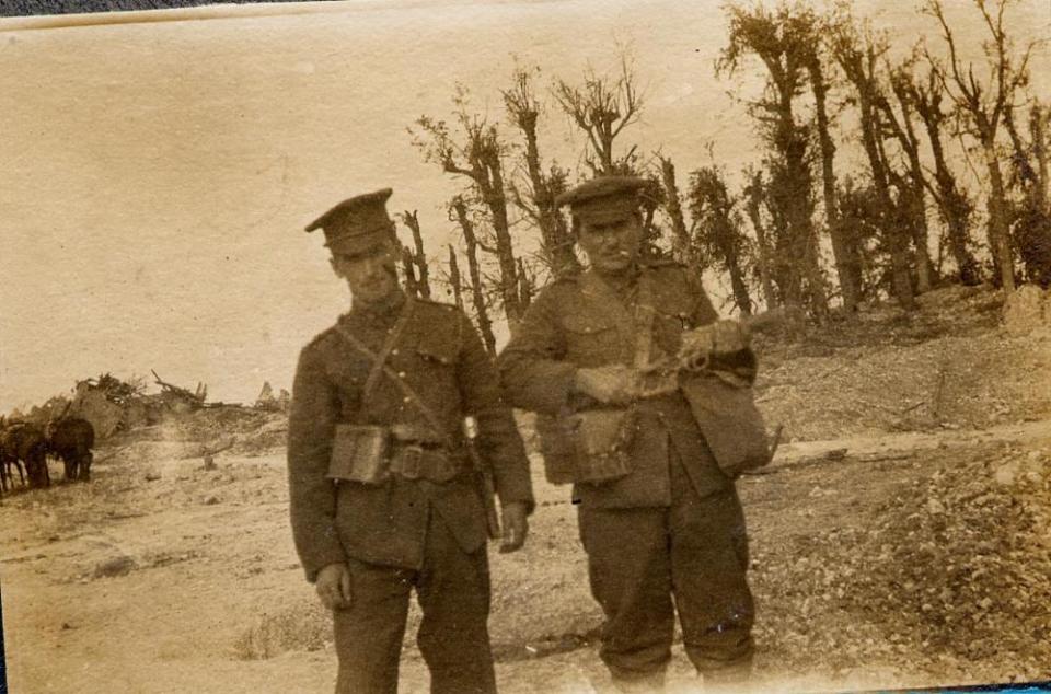 Photo Album, page 04: Walter Lantz (left) and Ernie Kelly, Mametz Village.