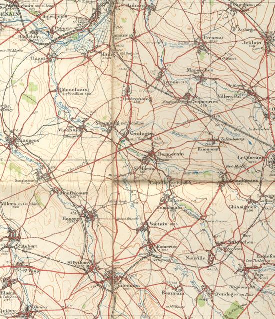 Map of Valenciennes Belgium
April 1916
Middle Centre