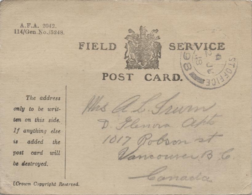Fill-In Postcard, front