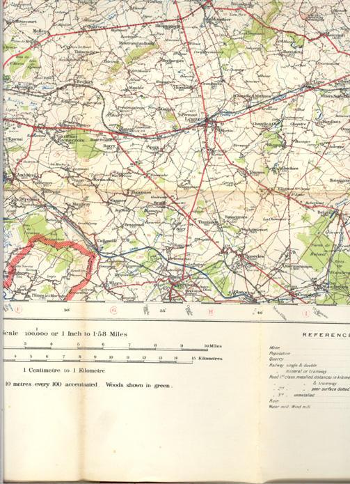 Map of Tournai Belgium
July 1912
Bottom Centre