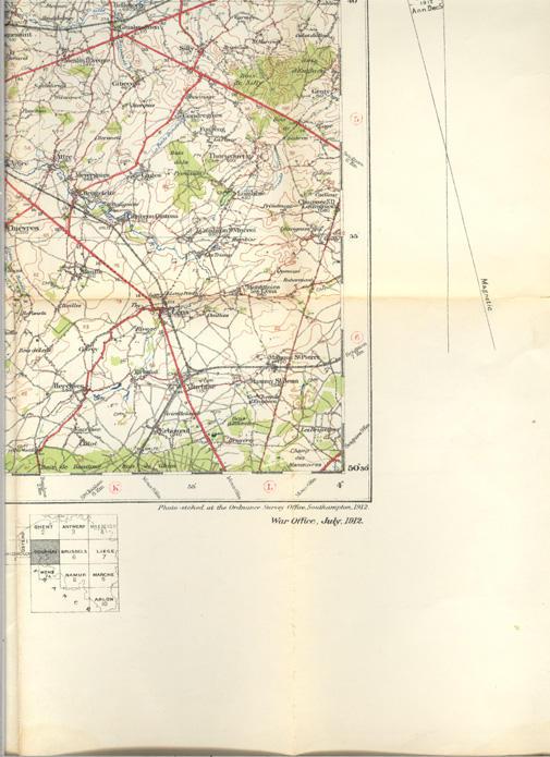 Map of Tournai Belgium
July 1912
Bottom Left #1