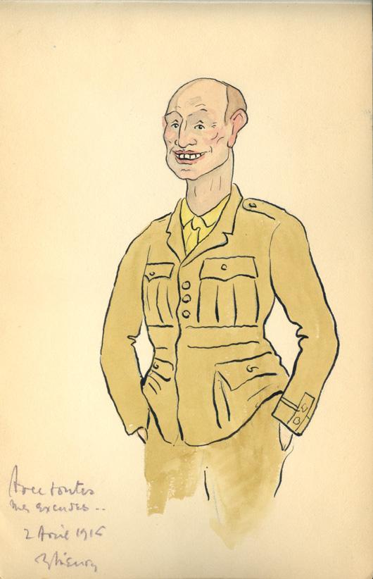 Drawing of Lt. John McLurg, Heidelberg P.O.W. Camp, Germany, Aug. 1916, WWI