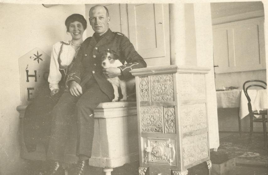 John & Annie McLurg during P.O.W. internment Mürren, Switzerland, Aug. 1916 to Dec. 1917, WWI