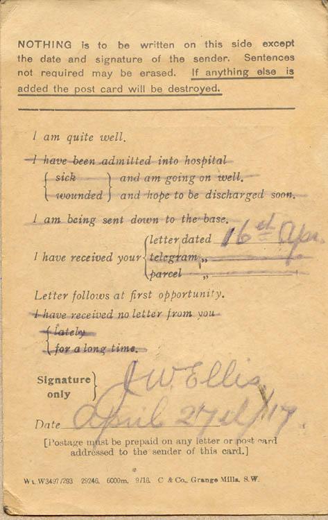 Field Service
Post Card
April 29, 1917
Back