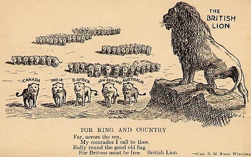 #1 "The British Lion"
The proceeds from the following 
set of 6 post cards went
to the aid of wounded soldiers
in hospitals in France
ca. 1916
Front