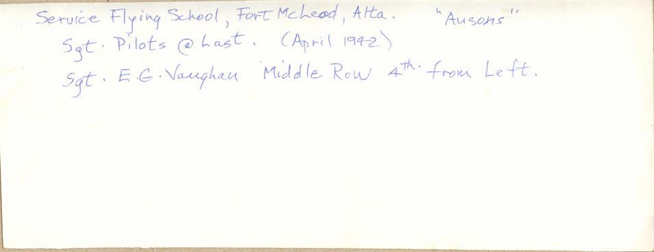 Flying School, April, 1942, back.
