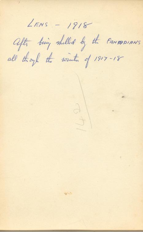 What 'Lens' looked 
like after being shelled 
by Canadians throughout 
Winter of 1917-1918
Back
