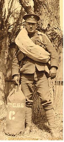Harry Morris
With his "gear"
Duffle Bag letters
Are for "Canadian Grenadier Guards Co C"
Front Only