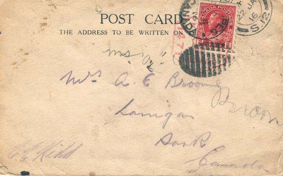 Postcard to Mother
From France
Jan 21, 1917
Front