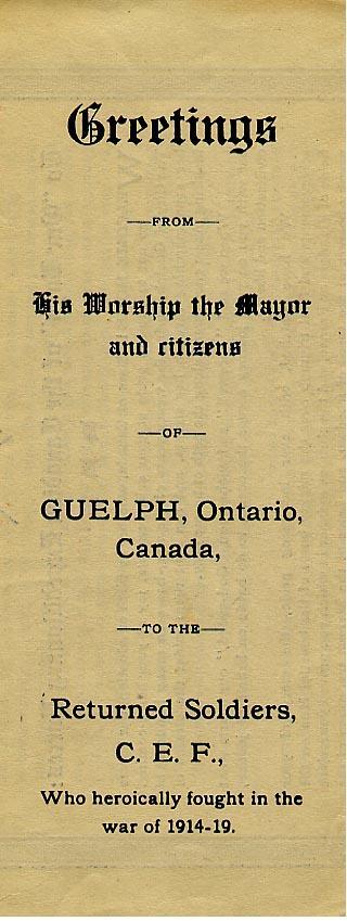 Guelph Welcome Card